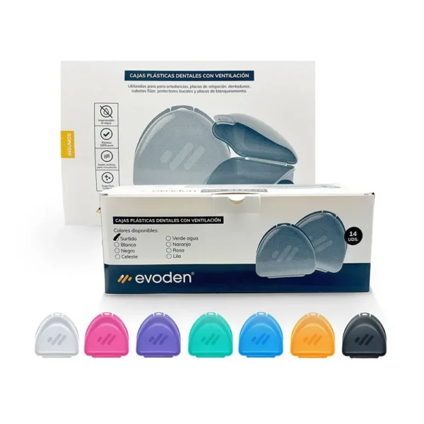 Cajas de ortodoncia x14 unidades evoden (colores surtidos) Cajas de ortodoncia x14 unidades evoden (colores surtidos)