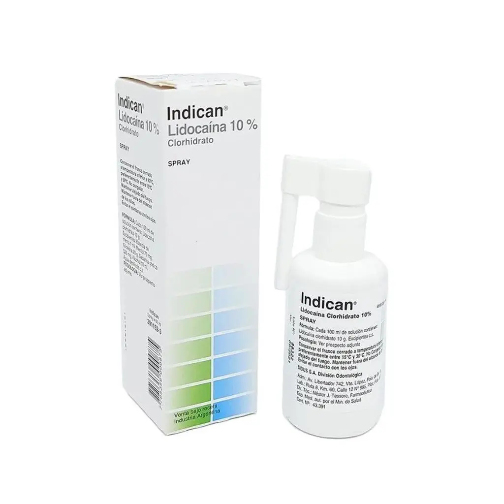 Anestesia INDICAN Lidocaina Spray 10% x 60ml Sidus